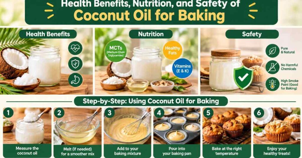 Health Benefits, Nutrition, and Safety of Coconut Oil for Baking