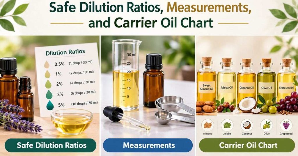 Safe Dilution Ratios, Measurements, and Carrier Oil Chart